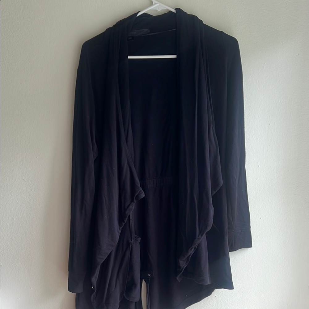 Kensie Black Waterfall Cardigan Sweater